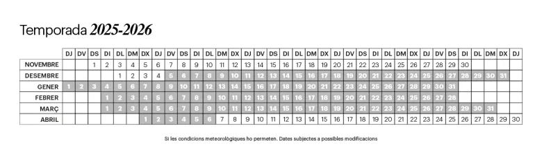 Horaris y calendari estiu